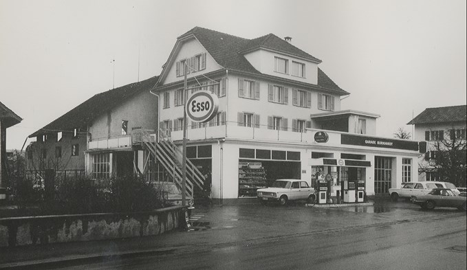 Um 1970 entstand das Bild der Garage Burkhardt. (Foto Stadtarchiv Sursee/Korporation Sursee)