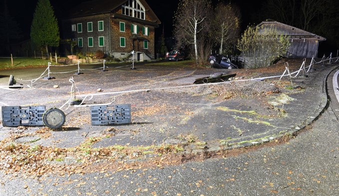 Selbstunfall in Grosswangen.  (Foto Luzerner Polizei)